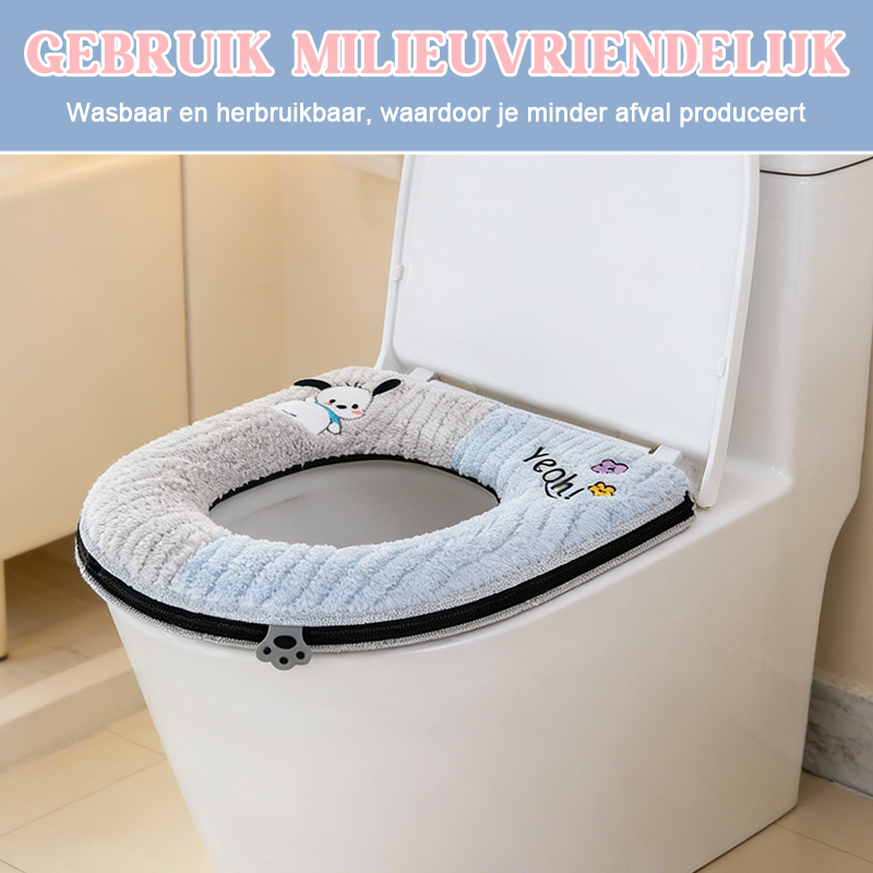 Pluche, Dik Toiletbrilkussen Met Ritssluiting