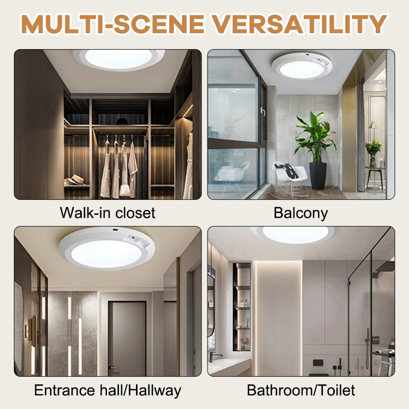 Human Body Sensor Ceiling Light✨Three-color rechargeable upgraded model + remote control [magnetic installation]