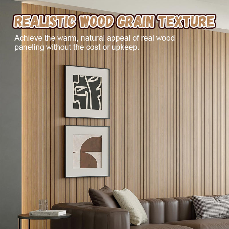 3D Slatted Wood Grain Self-Adhesive Wallpaper | Peel and Stick Wall Decal for Living Room, Bedroom & Rental Home Renovation