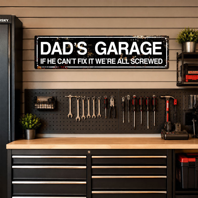 Dad's Garage Decorated Tinplate Paintings - Humorous Signs