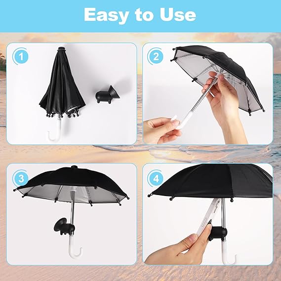 NiqueAura Protection Phone Umbrella for Sun Universal Adjustable Piggy Suction Cup Phone Stand with Sun Shade Cover