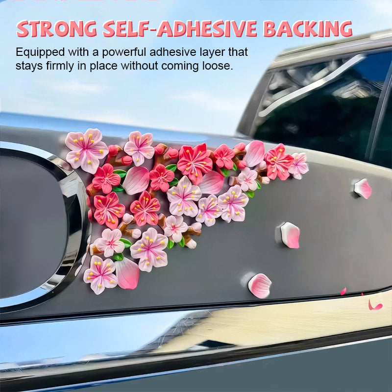 🚗🌸3D-harsstickers voor auto's - Met ontwerpen van perzikbloesem/kersenbloesem