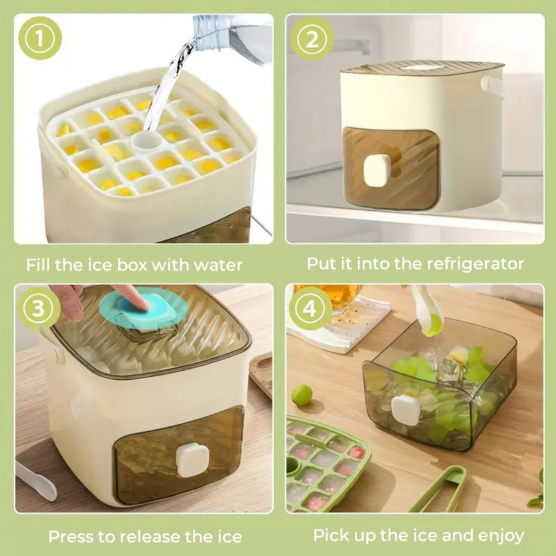 48-Cube Portable Push-Button Large-Capacity Ice Bucket 🧊