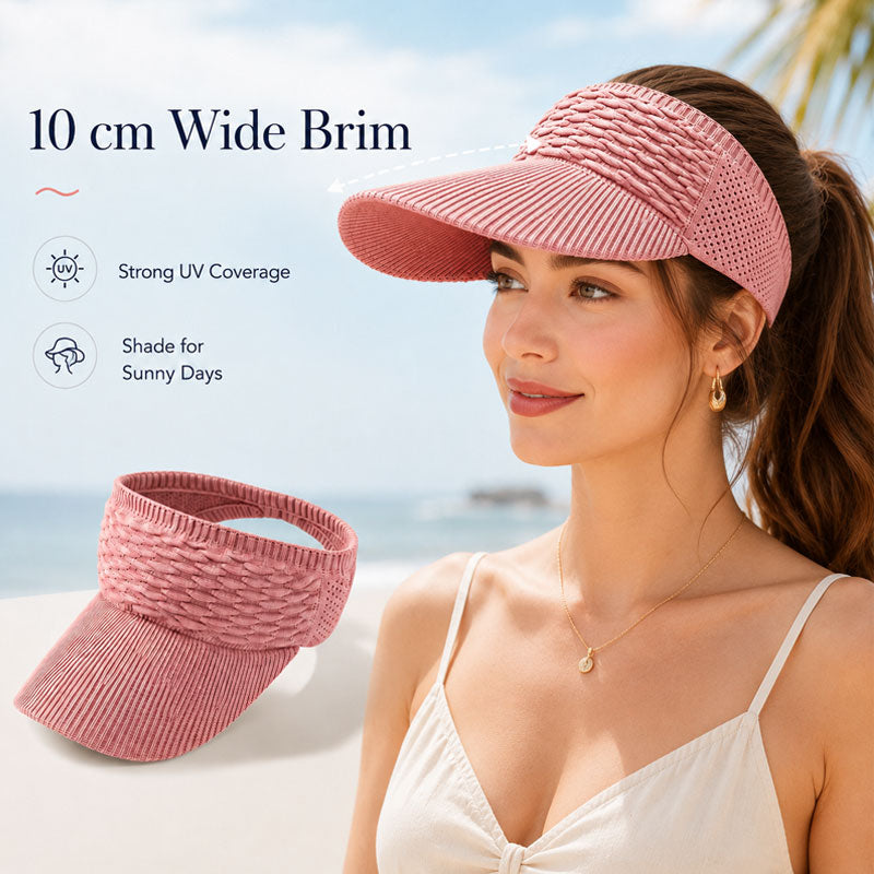 ☀️Women's High Ponytail Sun Visor Hat | SunSafeTok That Girl Aesthetic Breathable Open-Top UV Protection Cap | Birthday Gift for Her Running Hiking Beach Travel Outdoor Daily Wear