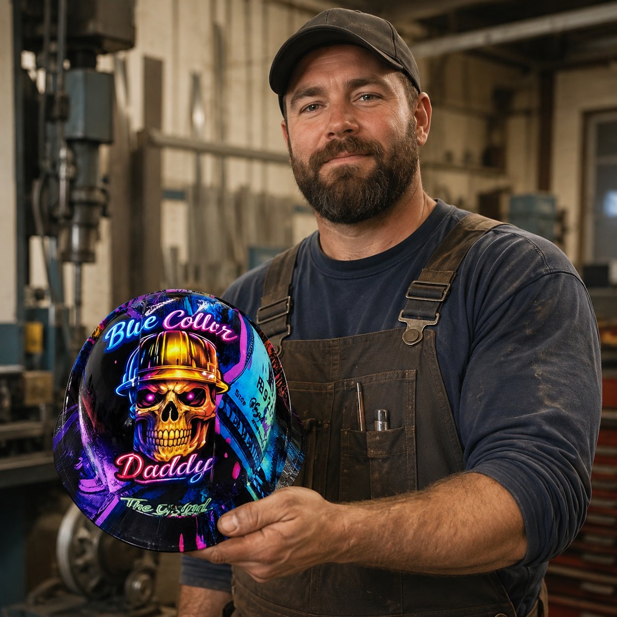 🎁Father’s Day 49% OFF - 👷‍♂️🔥 Blue Collar Daddy Hydro-Dipped Hard Hat