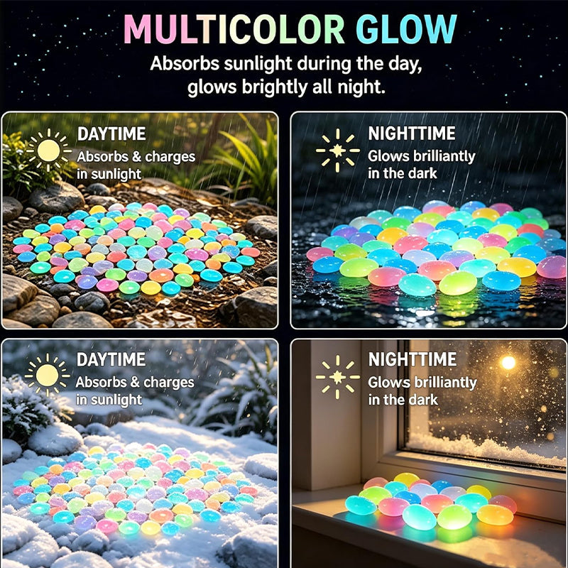 ✨ Colorful Glow in the Dark Garden Stones