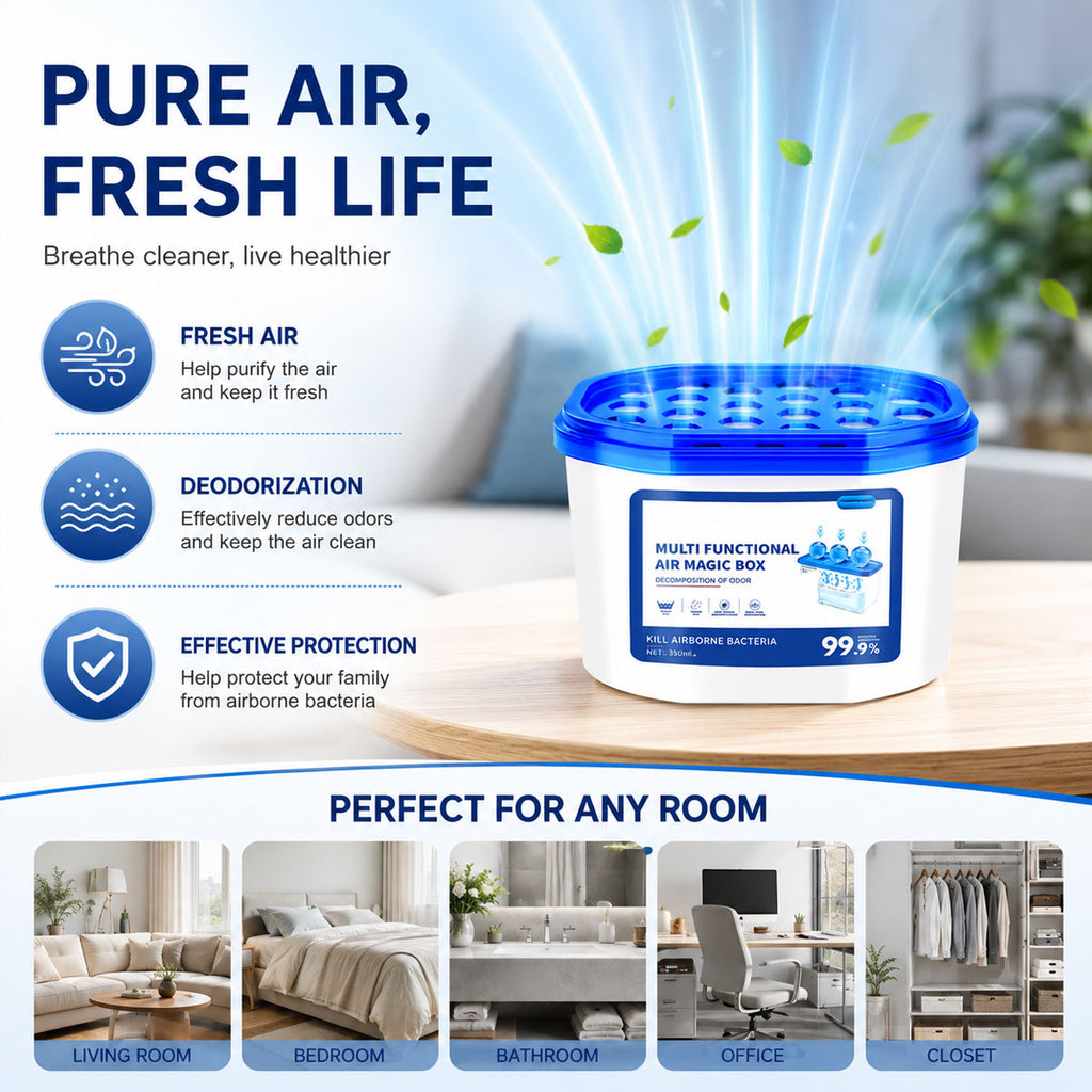 Multifunctional Air Freshener Dust Remover Box Eliminates Odors Reduces Humidity