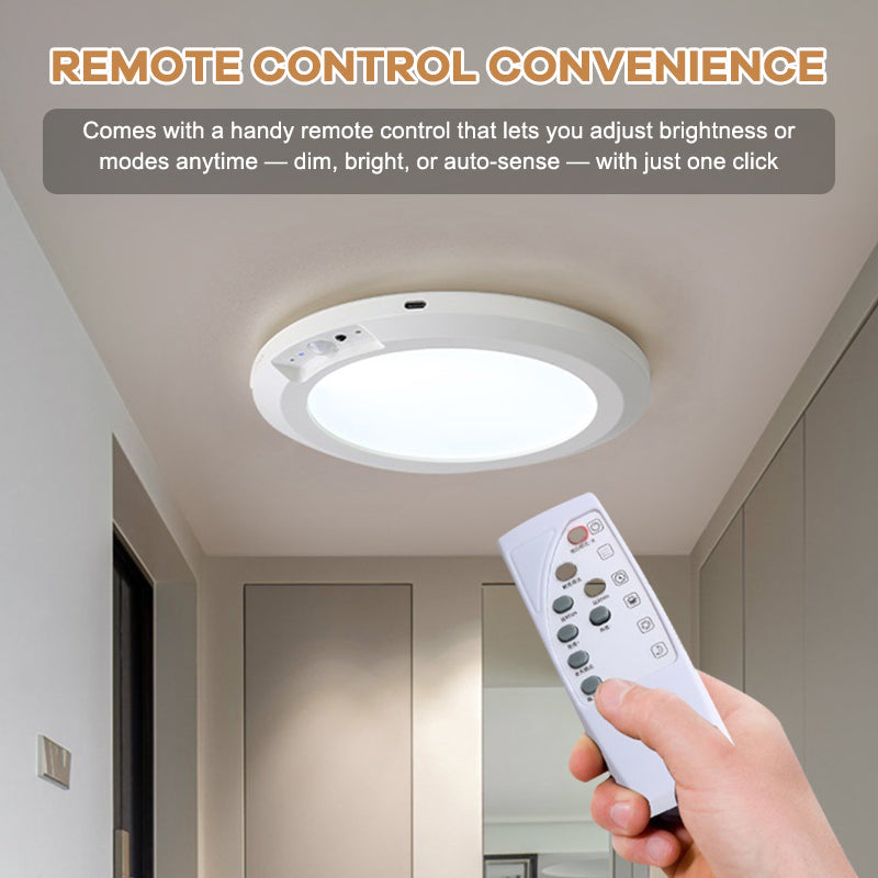 Human Body Sensor Ceiling Light✨Three-color rechargeable upgraded model + remote control [magnetic installation]