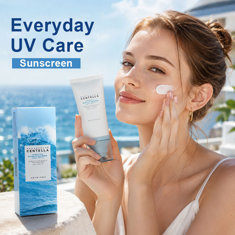 ☀️💧Hyalu-Cica Moisturizing Repairing Sunscreen Essence (Non-Prescription) - Lightweight daily sunscreen with a moisturizing cream texture, suitable for sensitive skin.