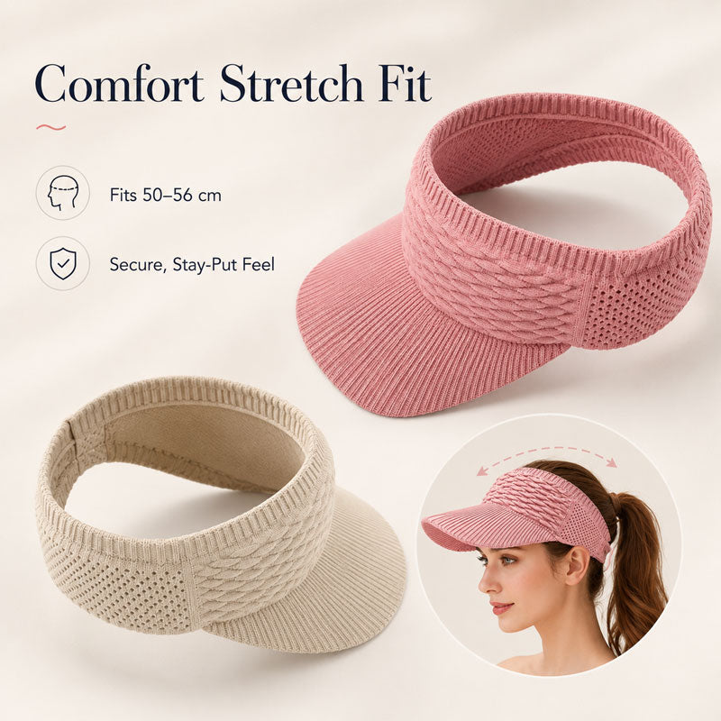 ☀️Women's High Ponytail Sun Visor Hat | SunSafeTok That Girl Aesthetic Breathable Open-Top UV Protection Cap | Birthday Gift for Her Running Hiking Beach Travel Outdoor Daily Wear