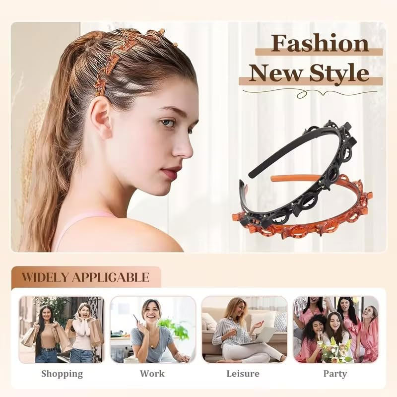 Multi-Layer Openwork Woven Headband with Teeth: Effortless Styling in Seconds