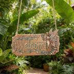 Copper Fairy Garden Welcome Yard Sign – Decorative Courtyard & Garden Plaque