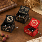 Wooden Music Box Ornament - Classic Engraved Hand-Crank Music Box🎶