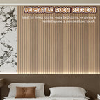 3D Slatted Wood Grain Self-Adhesive Wallpaper | Peel and Stick Wall Decal for Living Room, Bedroom & Rental Home Renovation