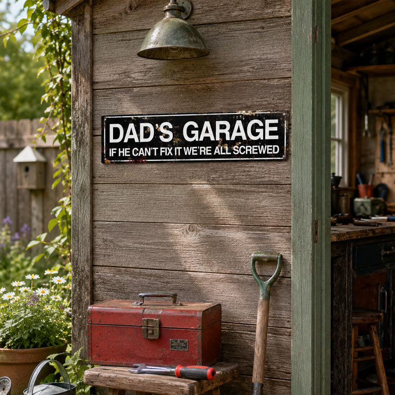 Dad's Garage Decorated Tinplate Paintings - Humorous Signs