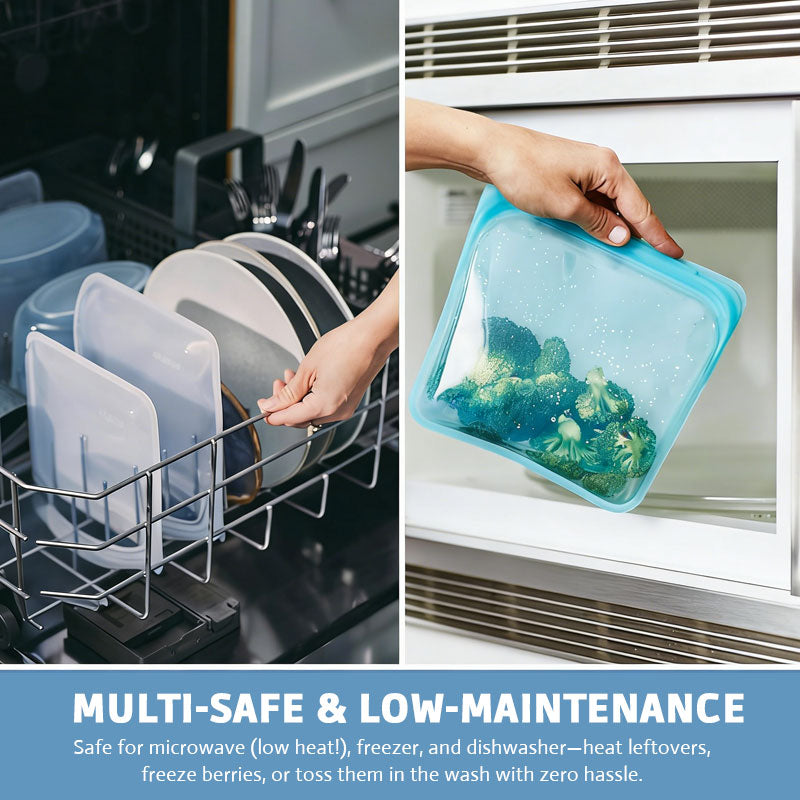 Alleen vandaag: 57% korting💥Verdikte siliconen vierkante voedselbewaarzakjes
