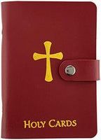✝️ Catholic Genuine Leather Holy Card Holder – Pocket Prayer Card Organizer with Snap Closure