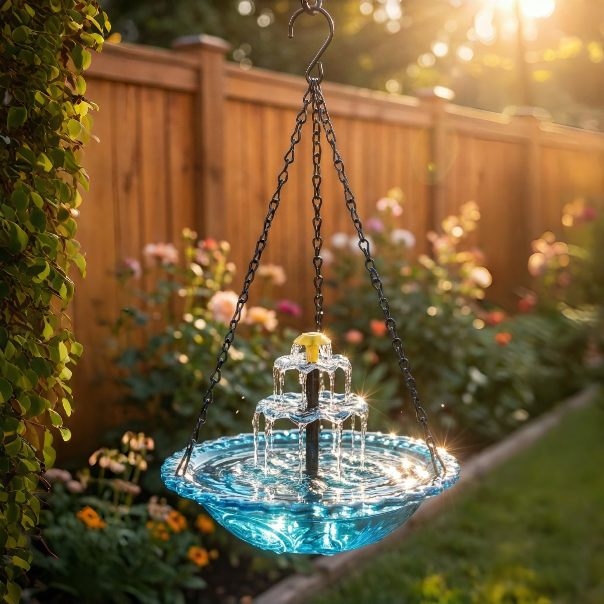 ⏰Tijdelijk 54% korting🦜Solar Cascade Hanging Birdbath Fountain