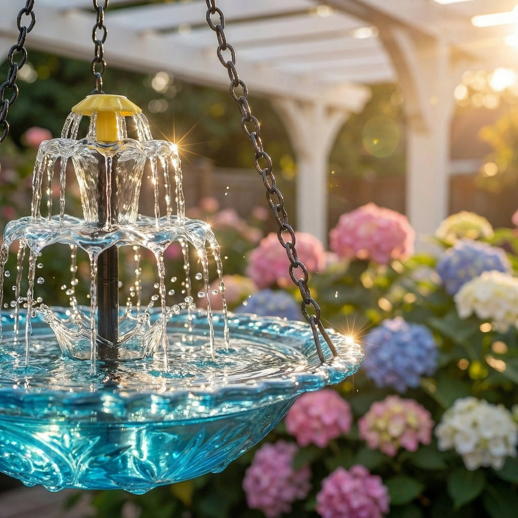 ⏰Tijdelijk 54% korting🦜Solar Cascade Hanging Birdbath Fountain
