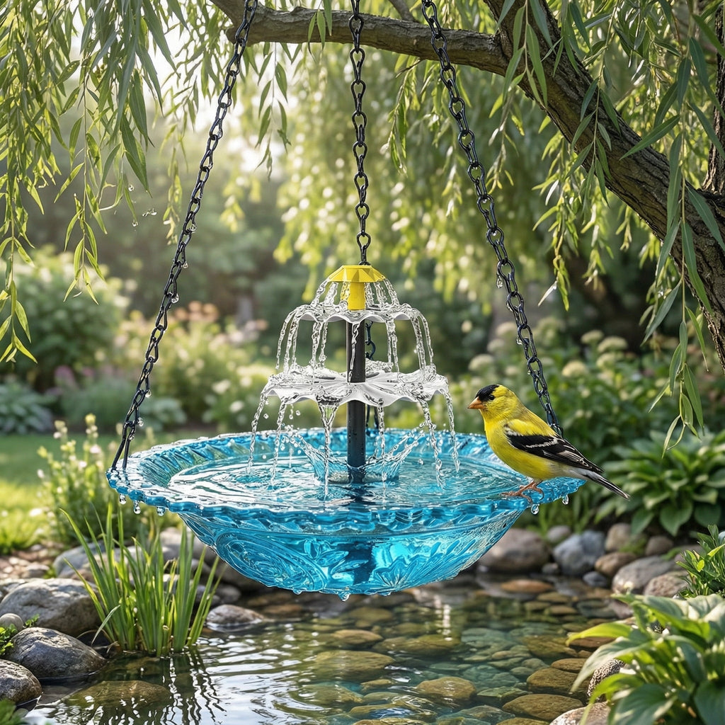 ⏰Tijdelijk 54% korting🦜Solar Cascade Hanging Birdbath Fountain