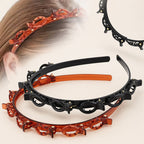 Multi-Layer Openwork Woven Headband with Teeth: Effortless Styling in Seconds