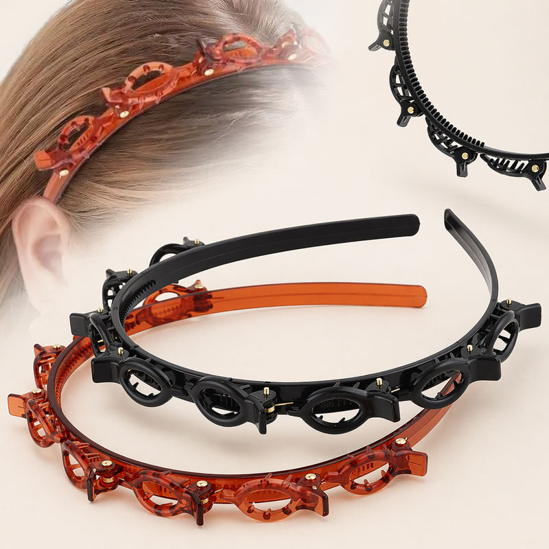 Multi-Layer Openwork Woven Headband with Teeth: Effortless Styling in Seconds