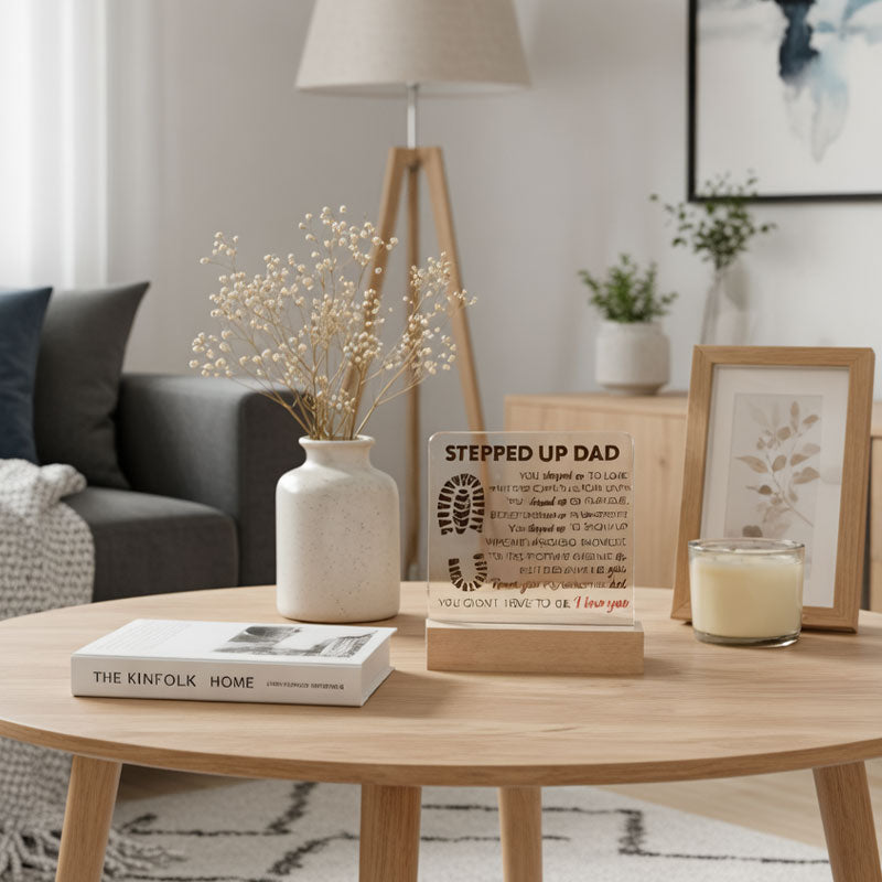 Heartfelt "Stepped Up Dad" Desktop Plaque💖