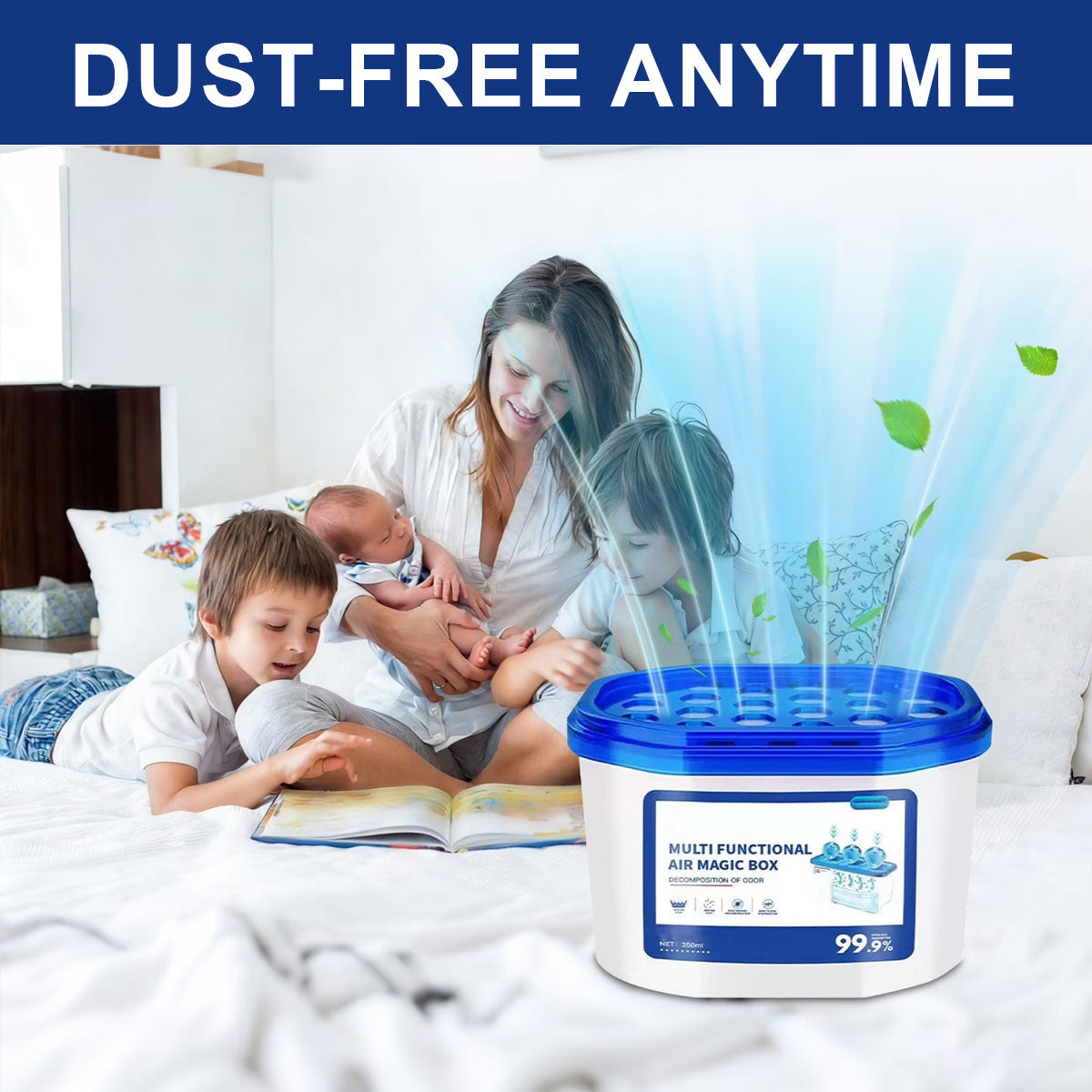 Multifunctional Air Freshener Dust Remover Box Eliminates Odors Reduces Humidity