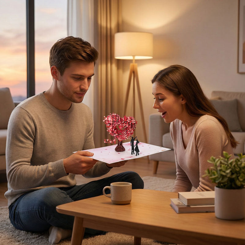 💕Romantische 3D-wenskaart 'Dansen onder de hartboom'