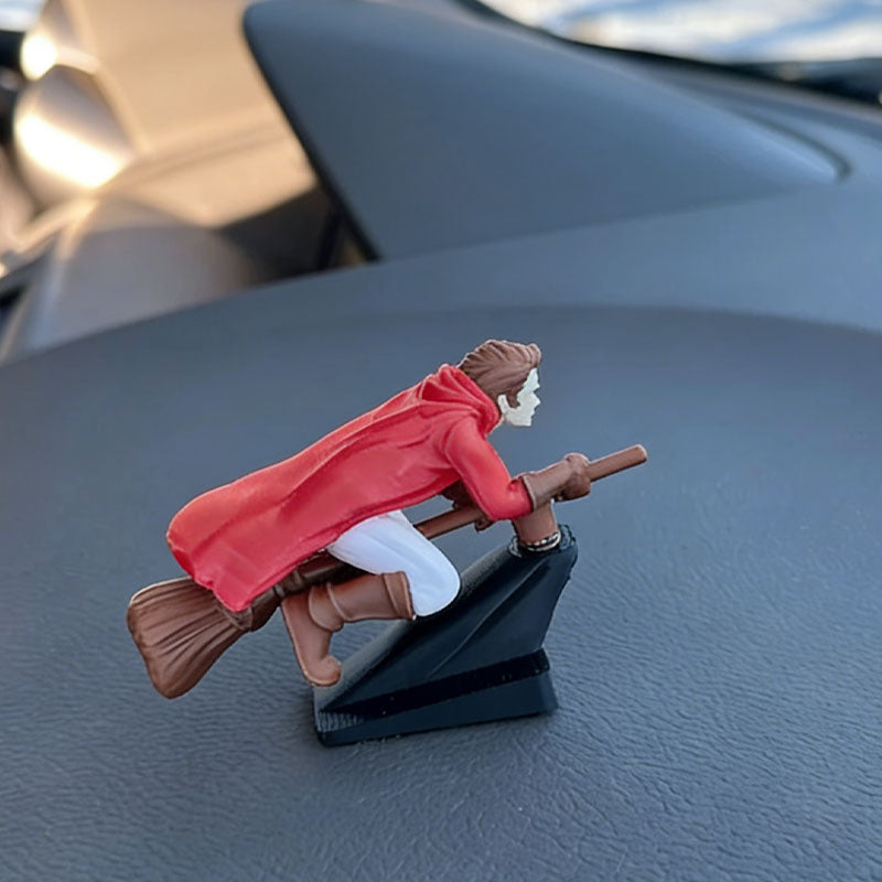 🔥Koop meer, bespaar meer🚗Heks en tovenaar bezemsteel dashboard drift decoratie