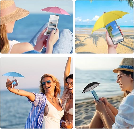 NiqueAura Protection Phone Umbrella for Sun Universal Adjustable Piggy Suction Cup Phone Stand with Sun Shade Cover