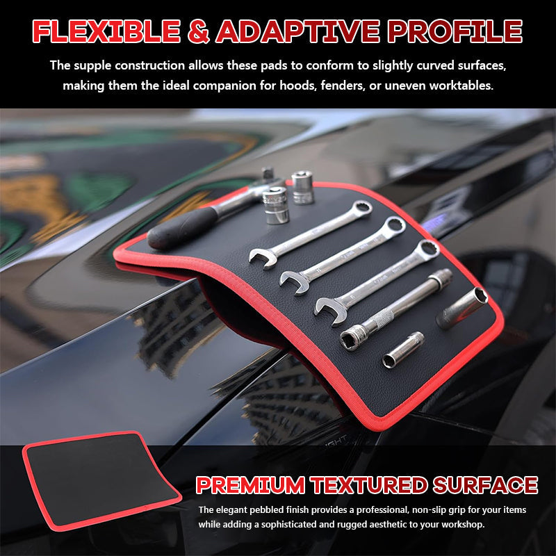 🚗🛠️High-Performance Magnetic Leather Tool Storage Mat
