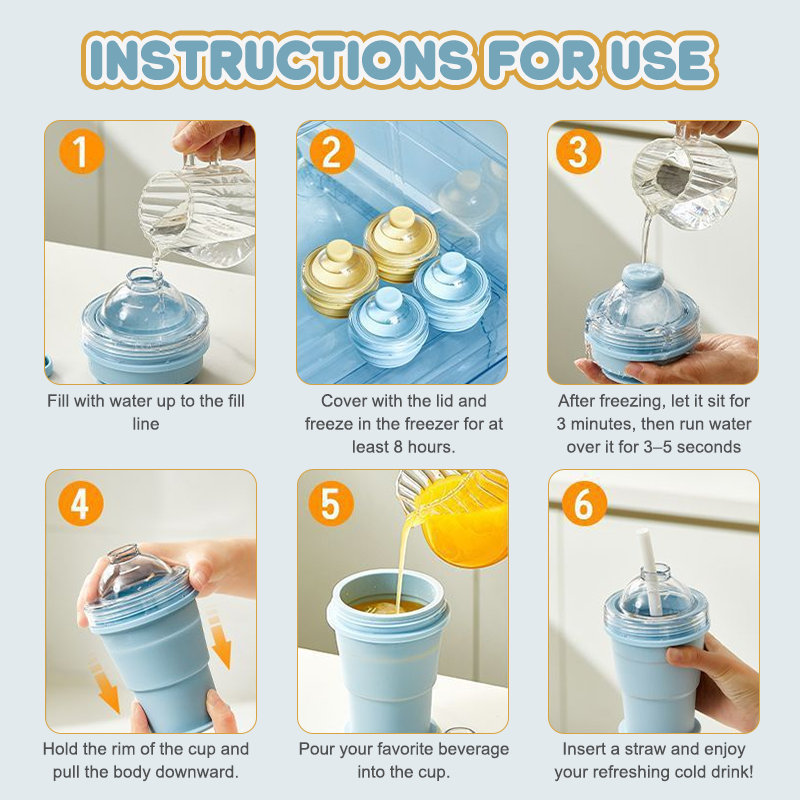 🧊✨2026 Portable Folding Ice Cup with Built-in Straw