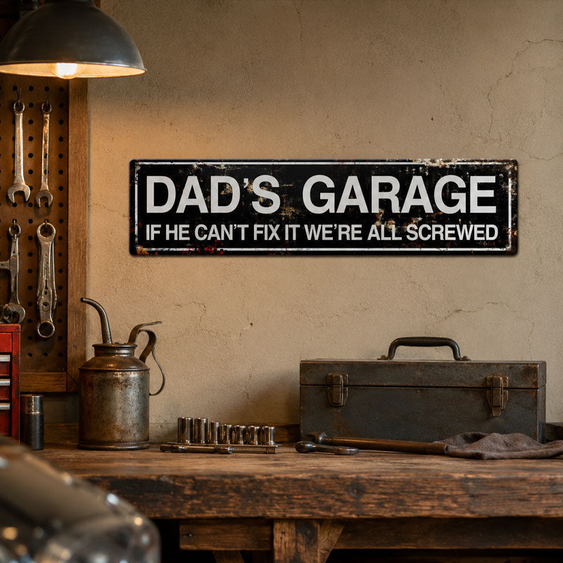 Dad's Garage Decorated Tinplate Paintings - Humorous Signs