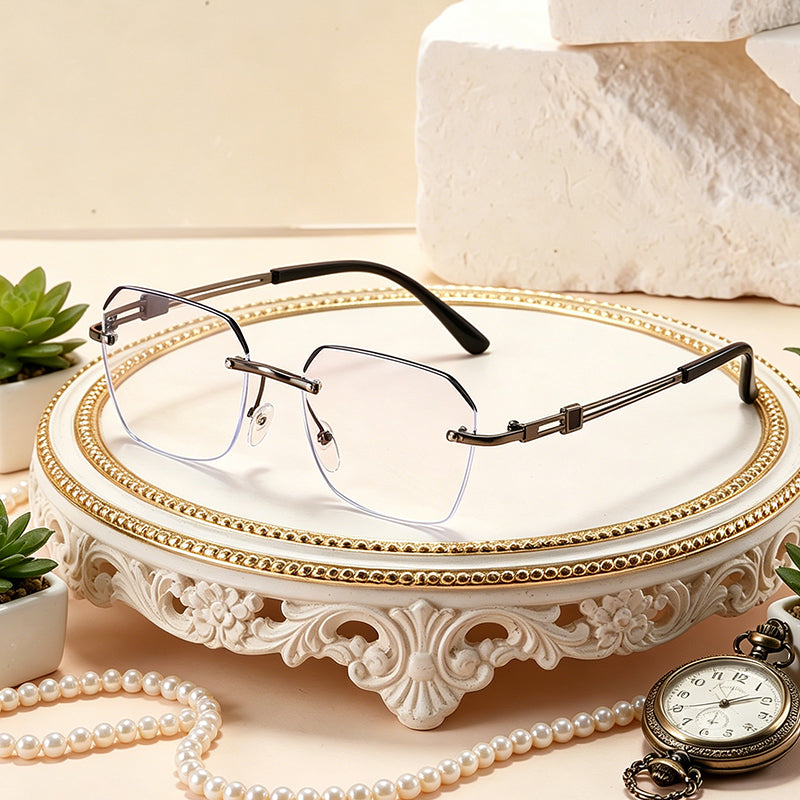 New Stylish Frameless Metal Reading Glasses With Blue Light Protection👓