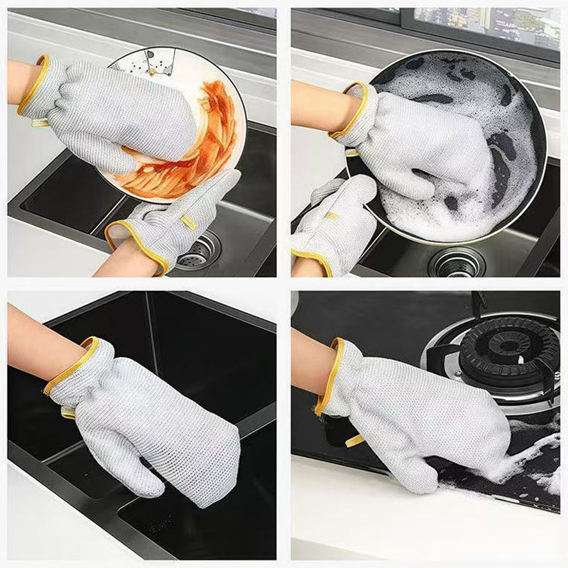 ⏰Koop 1  krijg 1 gratis🔥Extra lange, vlekverwijderende schoonmaakhandschoenen met zilverdraad