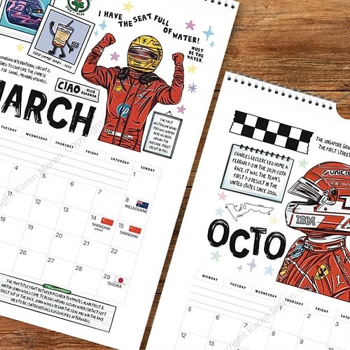 🏎️📅F1 Scrapbook Race Calendar 2026 — De ultieme wandkalender voor racefans