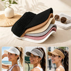 ☀️Women's High Ponytail Sun Visor Hat | SunSafeTok That Girl Aesthetic Breathable Open-Top UV Protection Cap | Birthday Gift for Her Running Hiking Beach Travel Outdoor Daily Wear