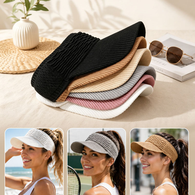 ☀️Women's High Ponytail Sun Visor Hat | SunSafeTok That Girl Aesthetic Breathable Open-Top UV Protection Cap | Birthday Gift for Her Running Hiking Beach Travel Outdoor Daily Wear