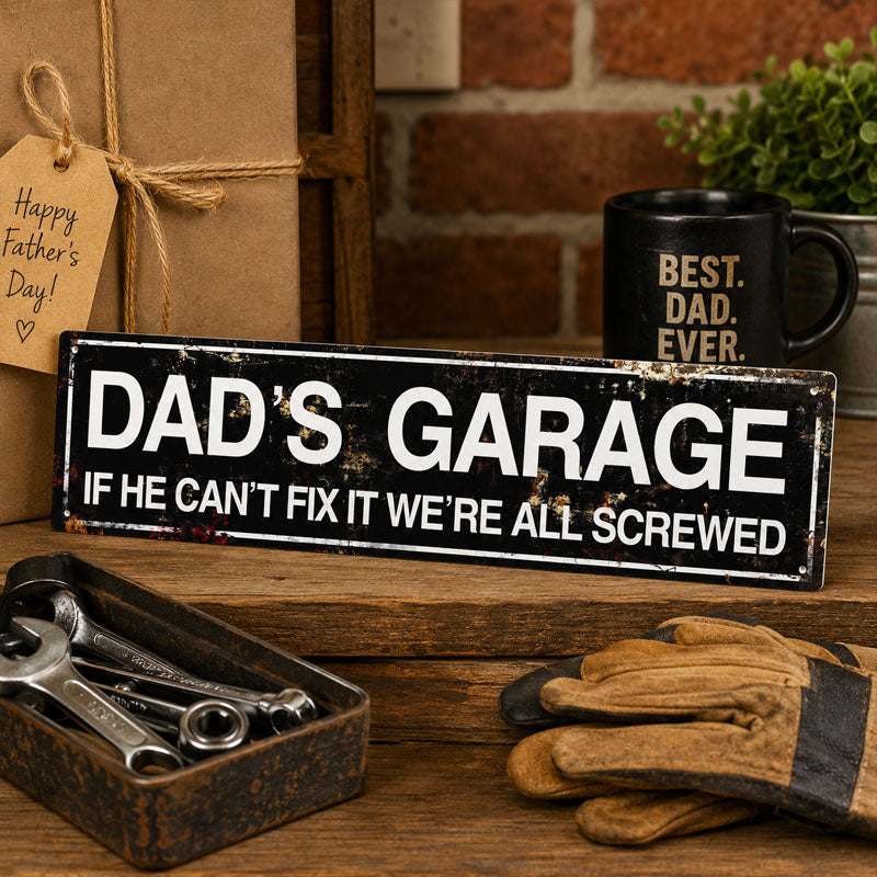 Dad's Garage Decorated Tinplate Paintings - Humorous Signs