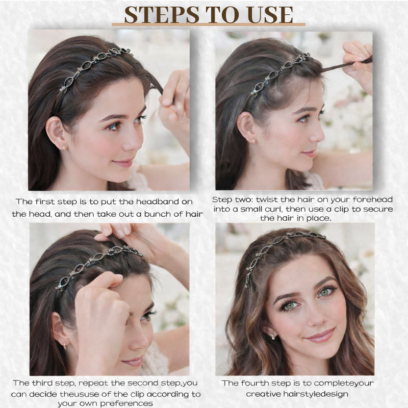 Multi-Layer Openwork Woven Headband with Teeth: Effortless Styling in Seconds