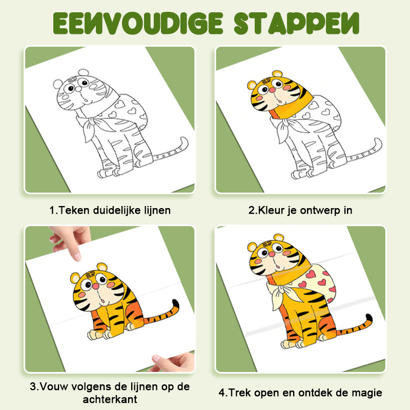 Vandaag 56% korting💥[Magische Vouwtekening] Kleurrijk Educatief Tekenboek
