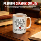 Happy Father's Day Ceramic Mug, Father's Day Gift, Gift for Stepdad, Funny Stepdad Coffee Mug, Creative Gift from Stepchildren