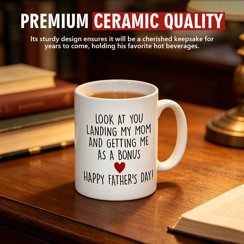 Happy Father's Day Ceramic Mug, Father's Day Gift, Gift for Stepdad, Funny Stepdad Coffee Mug, Creative Gift from Stepchildren