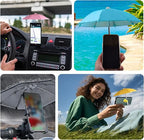 NiqueAura Protection Phone Umbrella for Sun Universal Adjustable Piggy Suction Cup Phone Stand with Sun Shade Cover