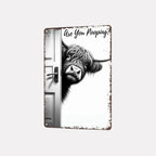 💥Alleen vandaag: 56% korting🐄 The Cheeky Visitor: Vintage Highland Cow Sign