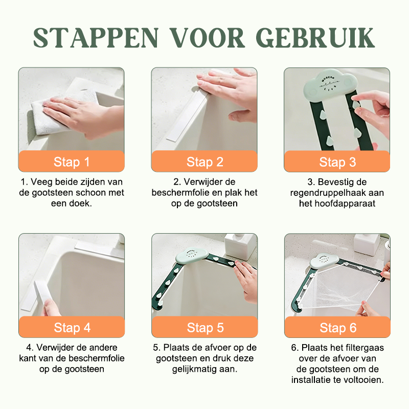 💎Koop meer, bespaar meer✨Driehoekige afvoerzeef met filtergaas voor gootstenen