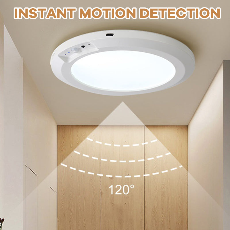 Human Body Sensor Ceiling Light✨Three-color rechargeable upgraded model + remote control [magnetic installation]