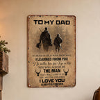 To My Dad Sign, Vintage Room Decor Wall Art, Father Son Hunter Theme Father's Day Gift, for Farmhouse Living Room