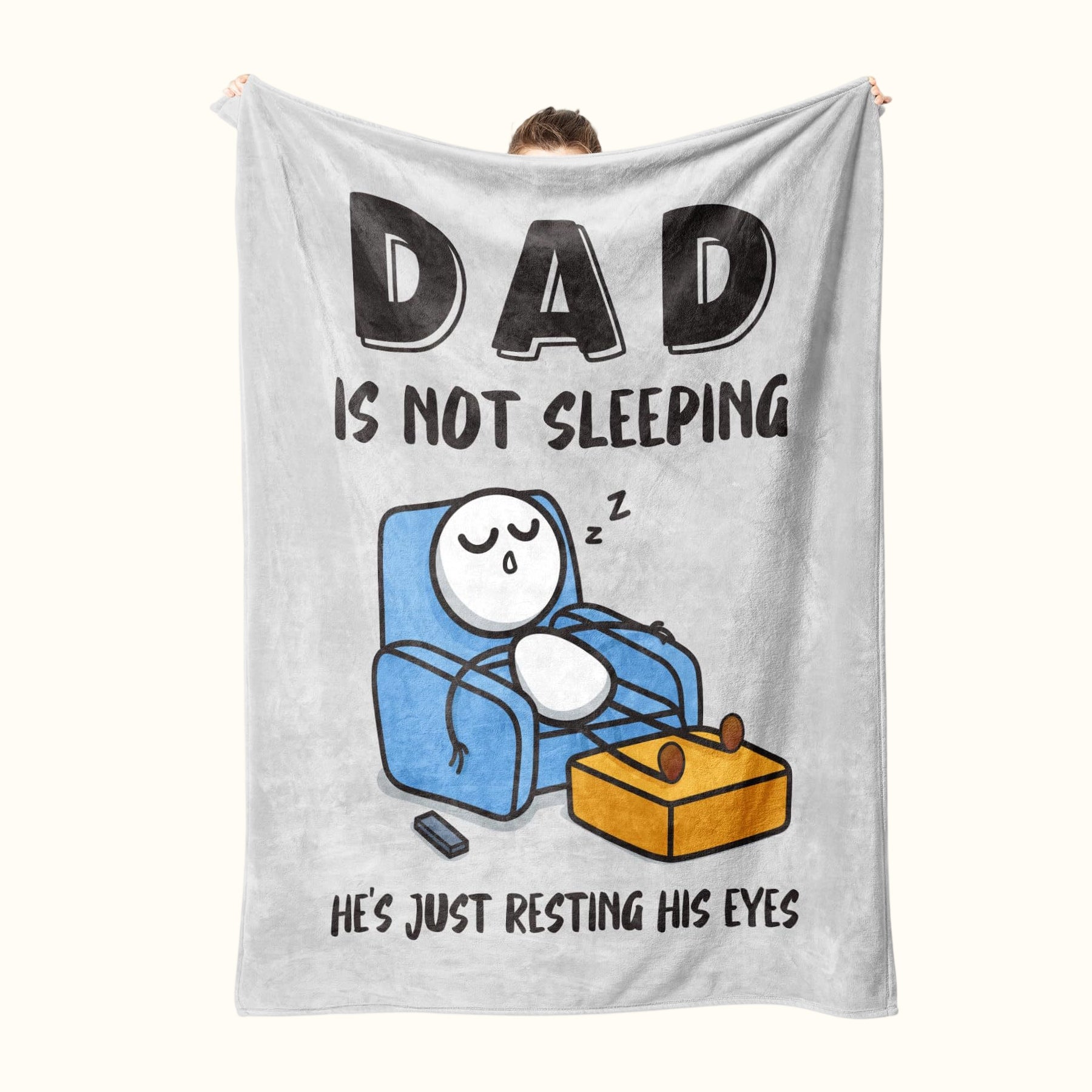 "Dad Is Not Sleeping" Fun Flannel Blanket🎁The perfect Father's Day gift